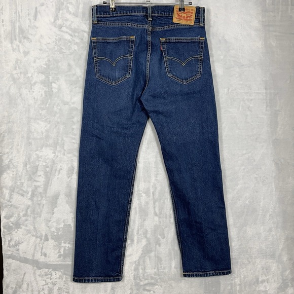 Levis Mens 33x30 *33x28 Med Wash Jeans 505 Straight Fit Regular Western Classic - Picture 7 of 10